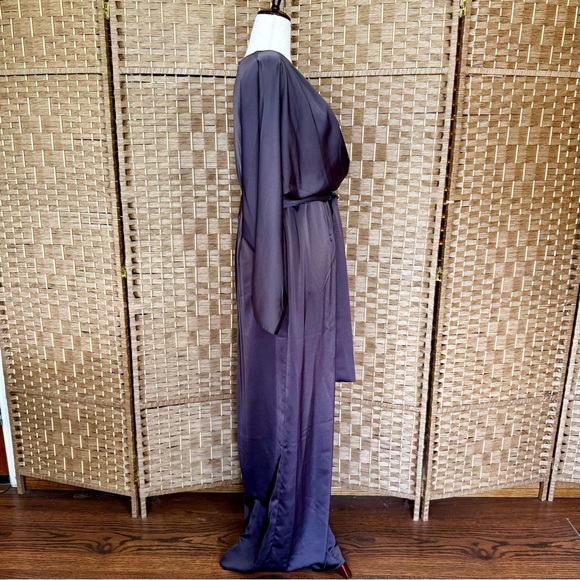 NWT ASOS Curve bronzey/purpley hammered satin evening dress 14 - Picture 5 of 13